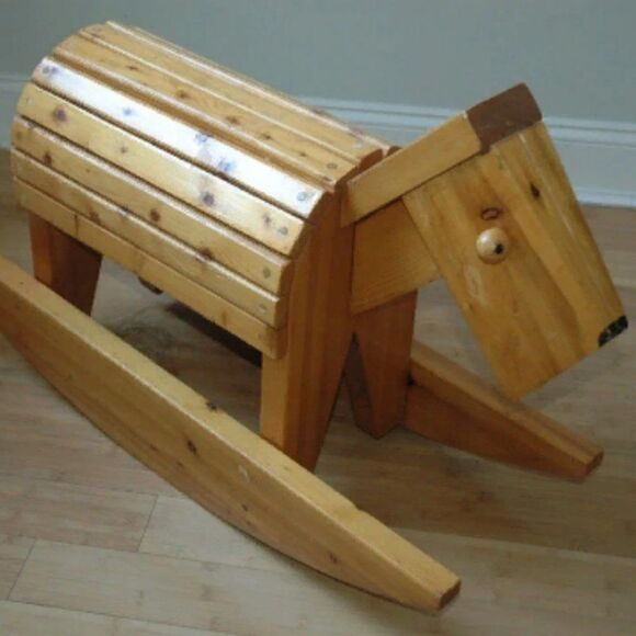 Rocking Dog Wood Craftsman Children Primitive High Quality Toy Simplistic Modern - Picture 1 of 5